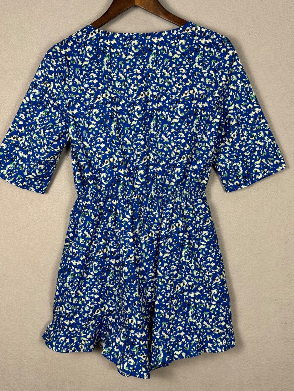 Women's Medium Blue Floral Romper